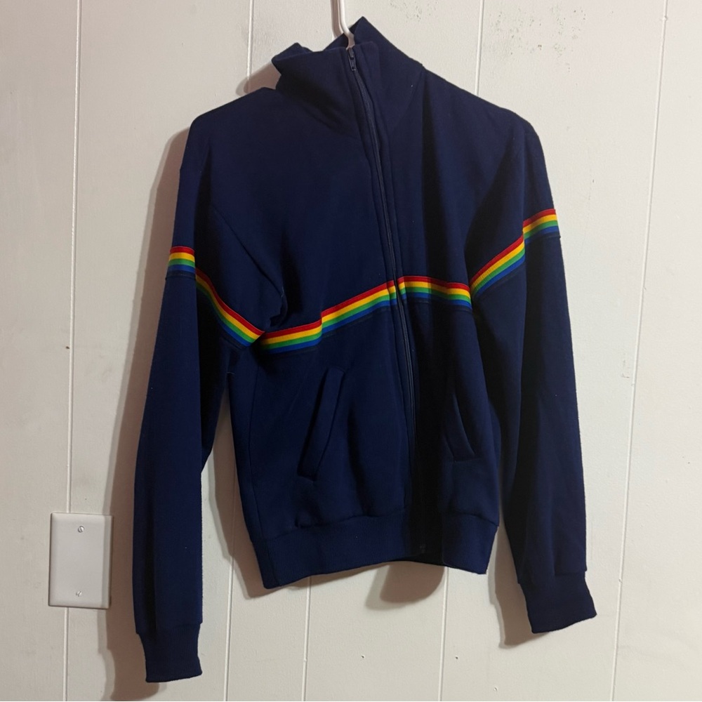 McGregor Blue Jacket with‎ Multicolor Stripe